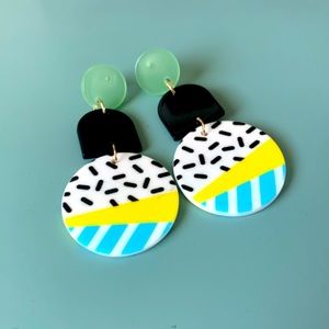 Geometric Retro 90’s Inspired Drop Earrings